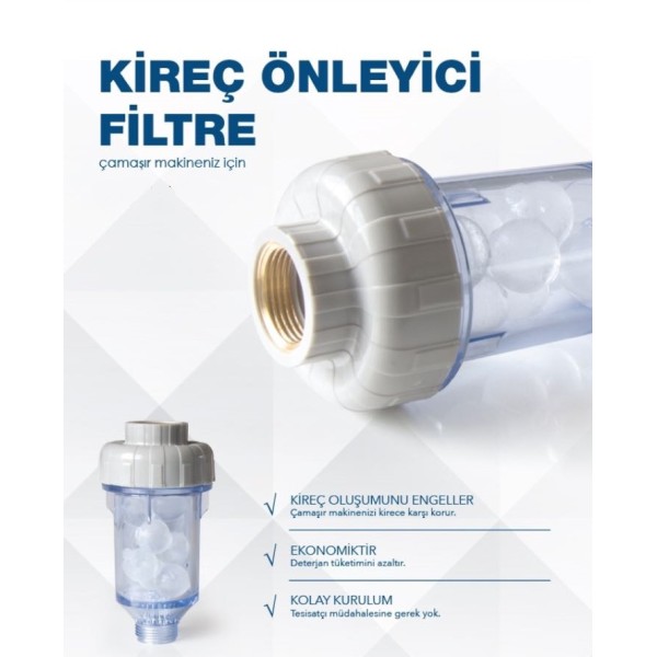 ÇAMAŞIR VE BULAŞIK MAKİNESİ İÇİN KİREÇ ÖNLEYİCİ FİLTRE